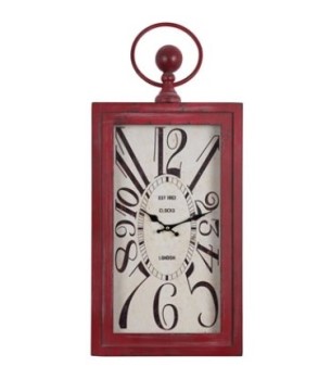 Yosemite Home Red Rectangular Wall Clock